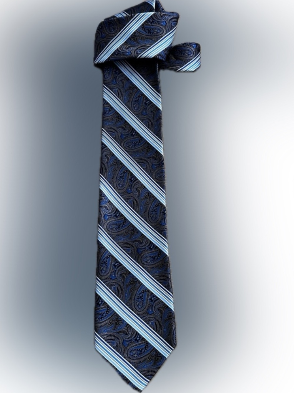 Pronto Uomo Classic Striped Paisley Men's 100% silk Tie